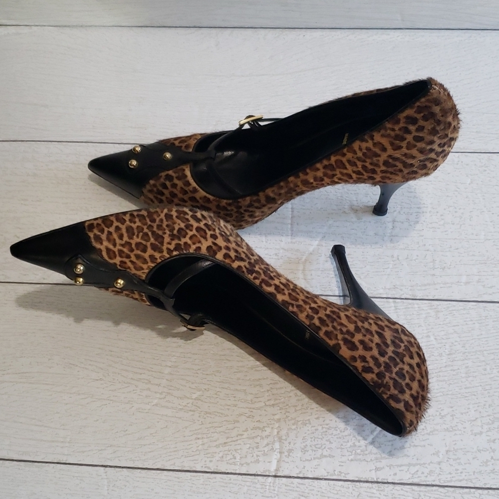 Fendi animal print real hair classic pump stiletto heels 39.5 - Picture 6 of 9